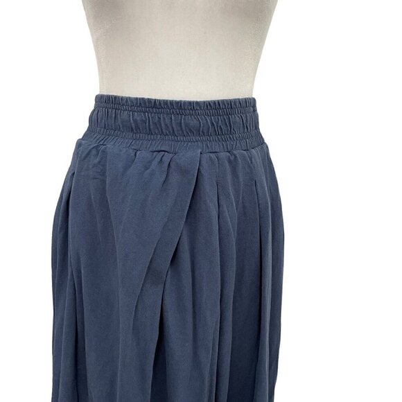 Free People Ultra-Wide Leg Pleated High Rise Pull-On Pants Blue size Small - Picture 3 of 9